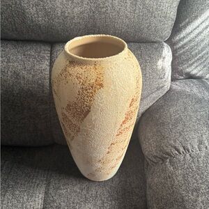 Textured Beige and Brown Vase